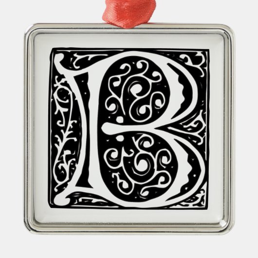 Elegant Medieval Renaissance Letter B Monogram Metalen Ornament (Voorkant)