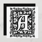 Elegant medieval verlicht manuscript letter A Kaart (Voorkant / Achterkant)