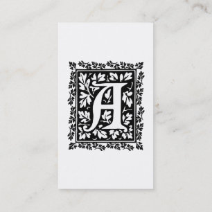 Elegant medieval verlicht manuscript letter A Visitekaartje