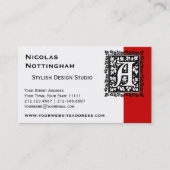 Elegant medieval verlicht manuscript letter A Visitekaartje (Voorkant)