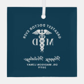 Elegant Medisch Arts Gepersonaliseerde Kerstmis Glas Ornament (Achterkant)