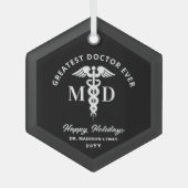 Elegant Medisch Arts Gepersonaliseerde Kerstmis Glas Ornament (Voorkant)