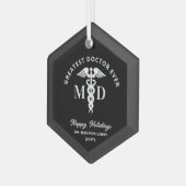 Elegant Medisch Arts Gepersonaliseerde Kerstmis Glas Ornament (Voorkant links)