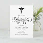 Elegant Medisch Caduceus Afstuderen Kaart (Staand voorkant)