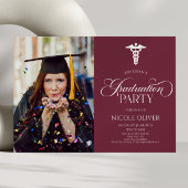 Elegant Medisch Caduceus Custom Afbeelding Afstude Kaart