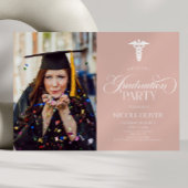 Elegant Medisch Caduceus Custom Afbeelding Afstude Kaart