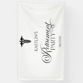 Elegant medisch caduceus verjaardagsfeest spandoek (Verticaal)