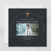 Elegant Medische School Foto Afstudeerfeest Kaart (Voorkant)