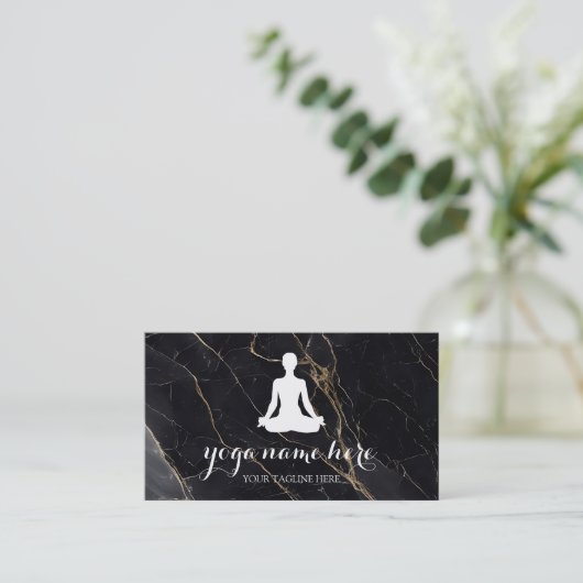 Elegant Meditation Om Logo Yoga Visitekaartje (Staand voorkant)