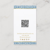 Elegant Mediterraan Blauw Oor Display Visitekaartje (Achterkant)