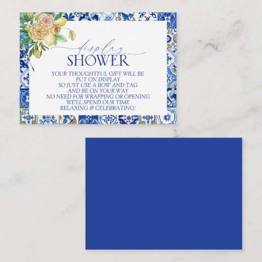 Elegant Mediterraan Citroen Display Vrijgezellenfe Informatiekaartje (Voorkant / Achterkant)