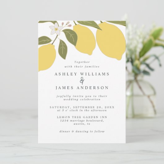 Elegant mediterraan citroenthema kaart (Staand voorkant)