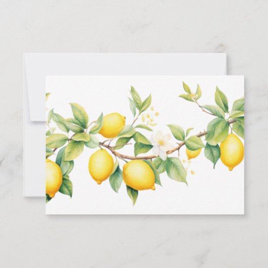 Elegant mediterraan geel citroen Vrijgezellenfeest Bedankkaart (Achterkant)