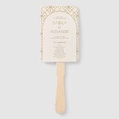 Elegant Mediterraan Tegel Boog Wedding Programma Handwaaier (Voorkant)