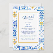 Elegant mediterraan Vrijgezellenfeest van kobalt i Kaart (Voorkant)