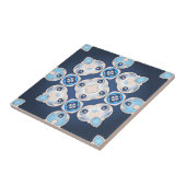 Elegant Mediterranean Blue beige Medallion Tegeltje (Zijkant)