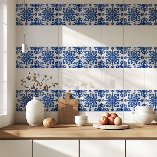 Elegant Mediterranean Blue White Pattern Tegeltje
