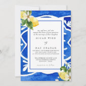 Elegant Mediterranean Floral & Lemon II Wedding Kaart (Voorkant)