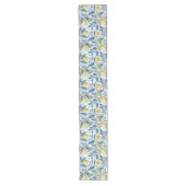 Elegant Mediterranean Lemon Botanical Navy Lange Tafelloper (Voorkant)