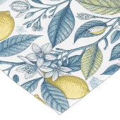 Elegant Mediterranean Lemon Botanical Navy Lange Tafelloper (Hoek)