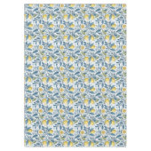 Elegant Mediterranean Lemon Botanical Navy Tafelkleed (Voorkant)