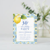 Elegant Mediterranean Lemon Floral 30th Birthday (Staand voorkant)