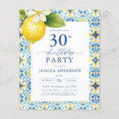 Elegant Mediterranean Lemon Floral 30th Birthday (Voorkant)