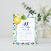 Elegant Mediterranean Lemon Floral 40th Birthday (Staand voorkant)