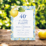 Elegant Mediterranean Lemon Floral 40th Birthday Kaart<br><div class="desc">Vier in stijl met een elegante mediterrane citroenbloem verjaardagsuitnodiging. Met levendige gele citroenen en weelderig groen gebladerte, roept dit ontwerp de charme van de Middellandse Zee op, perfect voor een zonnig en verfijnd evenement. De ingewikkelde bloemaccenten voegen een frisse, uitnodigende toets toe, terwijl elegante typografie een gevoel van verfijning brengt....</div>