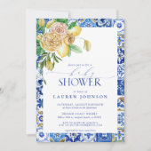 Elegant Mediterranean Lemon Floral Baby shower Kaart (Voorkant)
