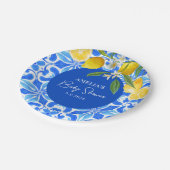 Elegant Mediterranean Lemon Floral Baby shower Papieren Bordje (Gekanteld)