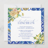 Elegant Mediterranean Lemon Floral Bridal Luncheon Kaart (Voorkant)