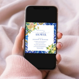 Elegant Mediterranean Lemon Floral Couples Shower Kaart