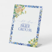 Elegant Mediterranean Lemon Floral Date Idees Reclamebord Met Voetstuk (Voorkant)