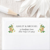 Elegant Mediterranean Lemon Floral Return Address Etiket (Insitu)
