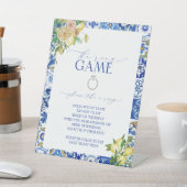 Elegant Mediterranean Lemon Floral The Ring Game Reclamebord Met Voetstuk (Insitu)