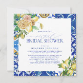 Elegant Mediterranean Lemon Floral Virtual Shower Kaart (Voorkant)