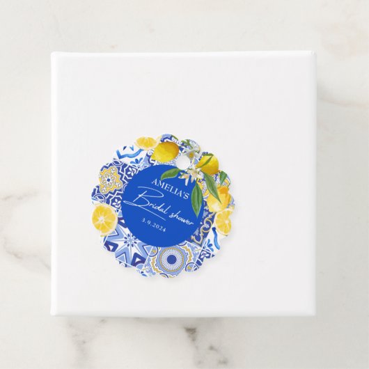 Elegant Mediterranean Lemon Floral Vrijgezellenfee Bedankjes Labels (In situ)