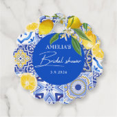 Elegant Mediterranean Lemon Floral Vrijgezellenfee Bedankjes Labels (Voorkant)