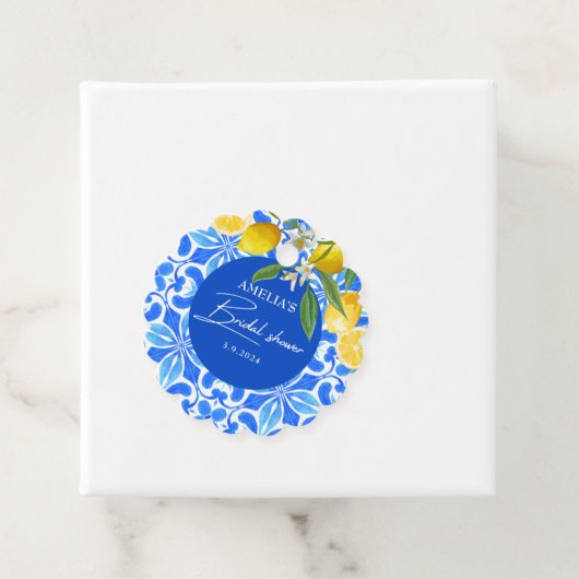 Elegant Mediterranean Lemon Floral Vrijgezellenfee Bedankjes Labels (In situ)