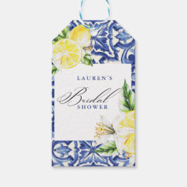 Elegant Mediterranean Lemon Floral Vrijgezellenfee Cadeaulabel