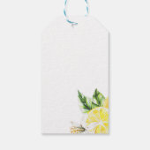 Elegant Mediterranean Lemon Floral Vrijgezellenfee Cadeaulabel (Achterkant)