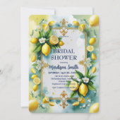 Elegant Mediterranean Lemon Floral Vrijgezellenfee Kaart (Voorkant)