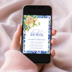 Elegant Mediterranean Lemon Floral Vrijgezellenfee Kaart