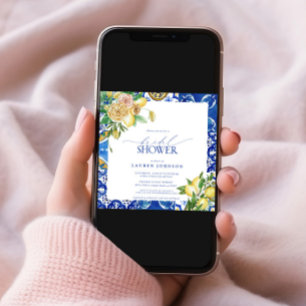 Elegant Mediterranean Lemon Floral Vrijgezellenfee Kaart