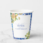 Elegant Mediterranean Lemon Floral Vrijgezellenfee Papieren Bekers (Voorkant)