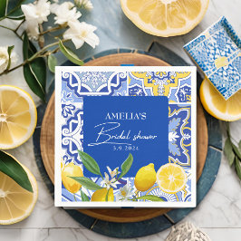 Elegant Mediterranean Lemon Floral Vrijgezellenfee Servet
