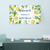 Elegant Mediterranean Lemon Floral Vrijgezellenfee Spandoek (Beurs)
