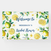 Elegant Mediterranean Lemon Floral Vrijgezellenfee Spandoek (Horizontaal)