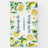 Elegant Mediterranean Lemon Floral Vrijgezellenfee Spandoek (Verticaal)